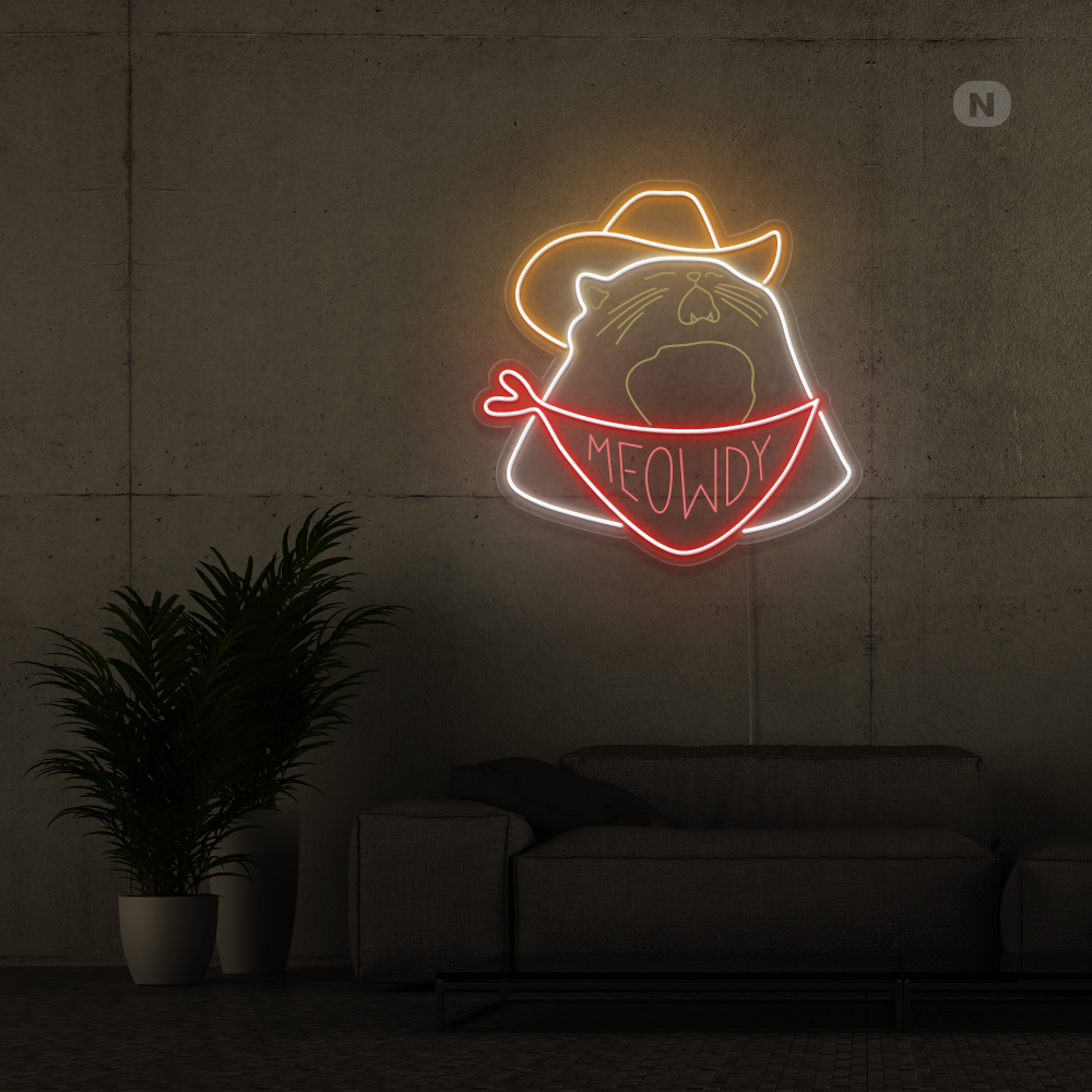 Neonskilt Cowboy Cat