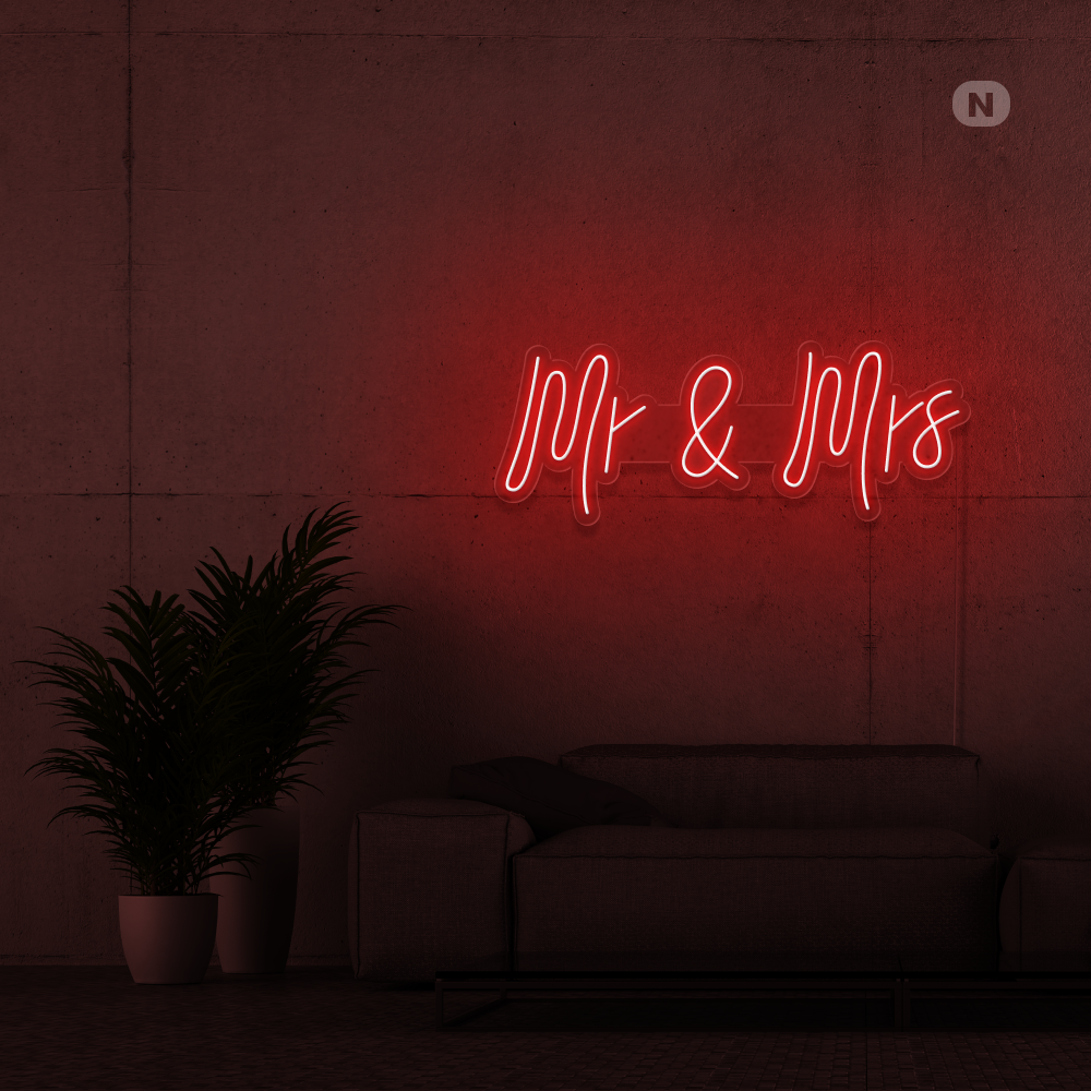 Neonskilt Mr & Mrs