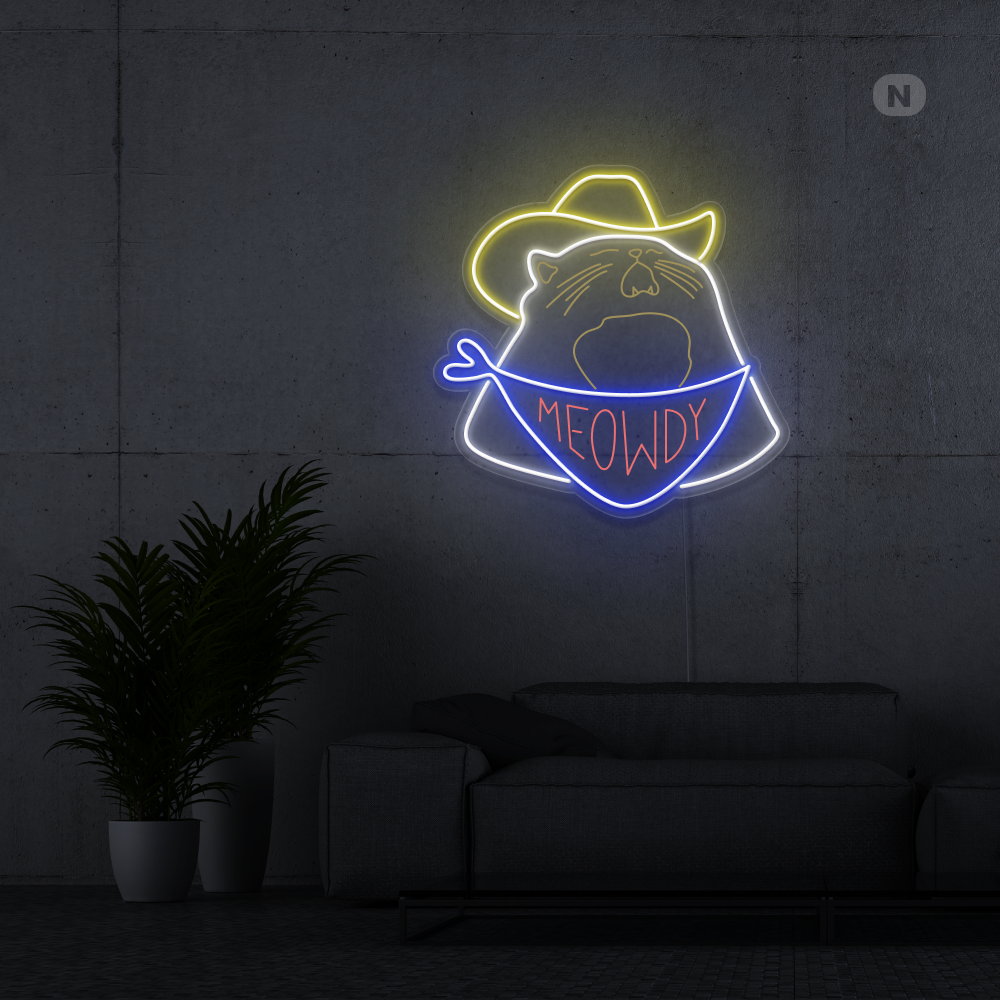 Neonskilt Cowboy Cat