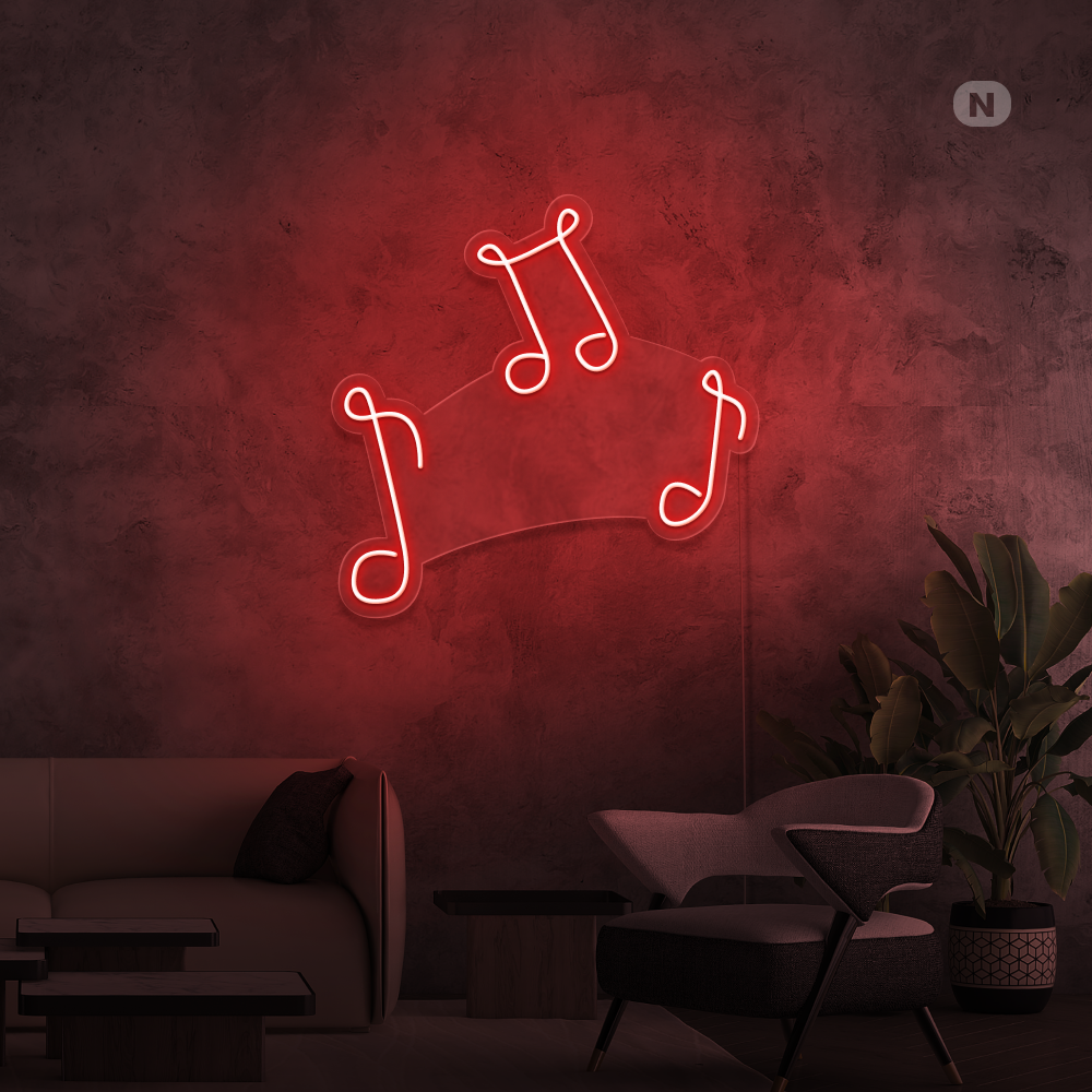 Neonskilt Musiknoter