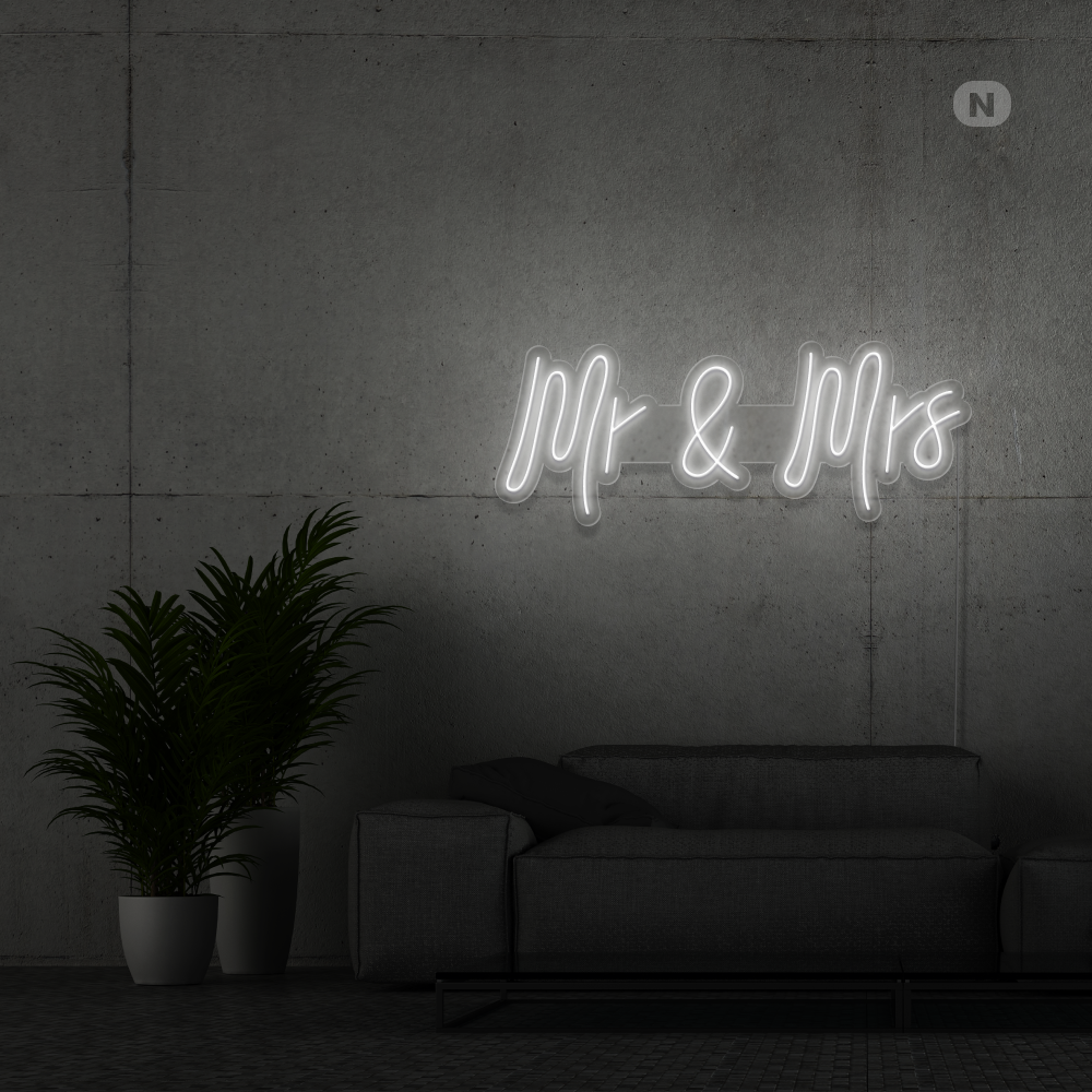 Neonskilt Mr & Mrs