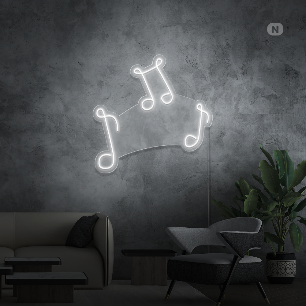 Neonskilt Musiknoter