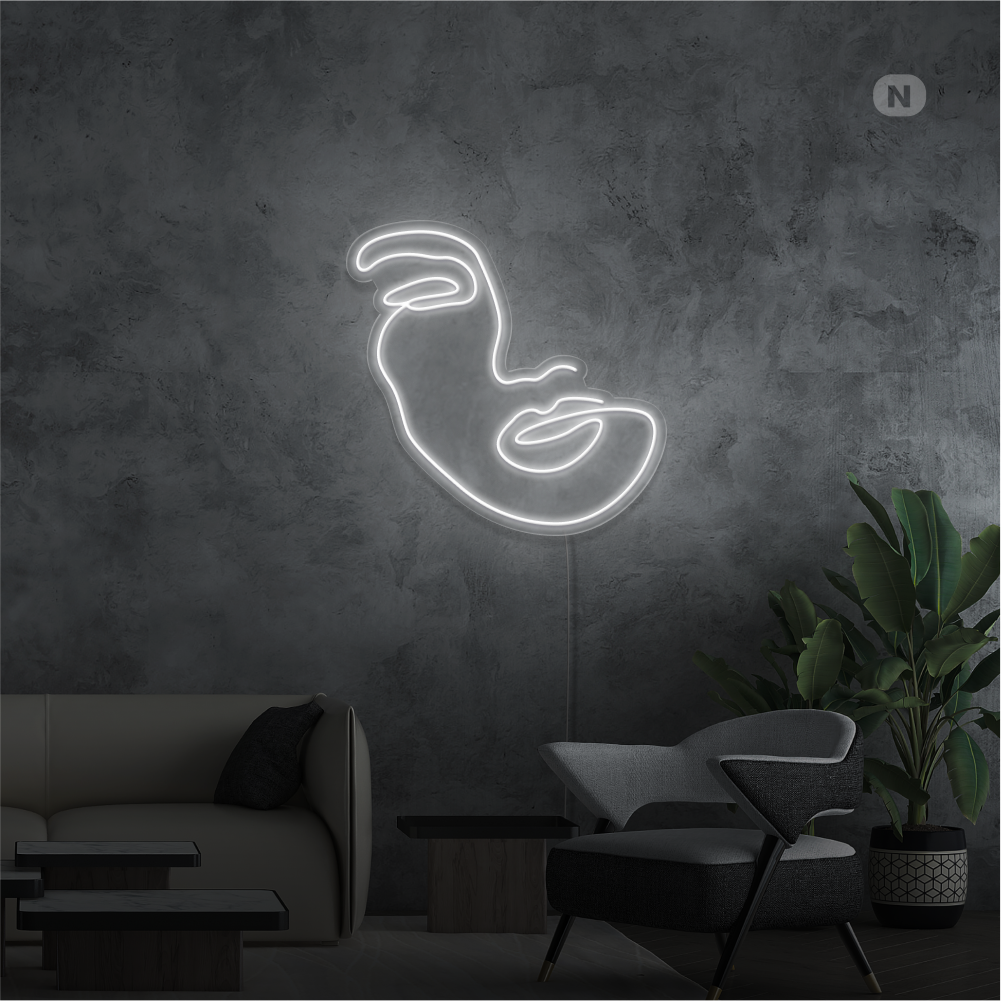 Neonskilt Kvindens ansigt