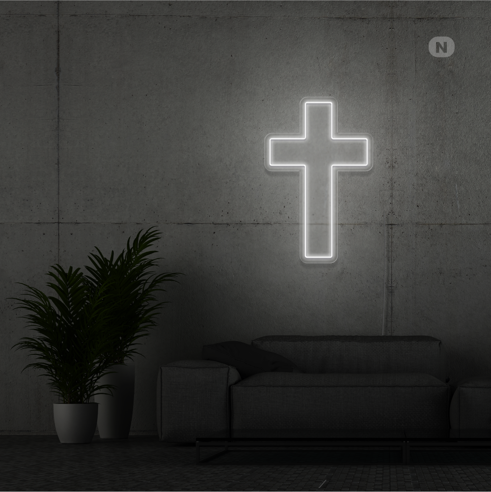Neonskilt Kryds