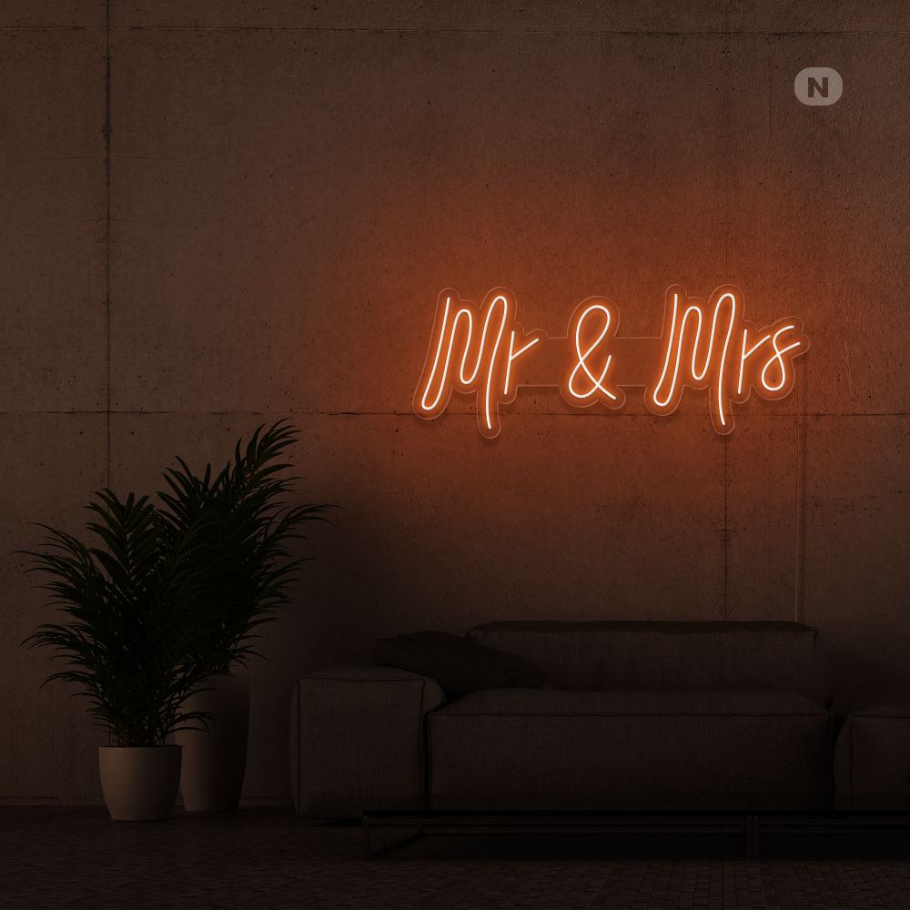 Neonskilt Mr & Mrs