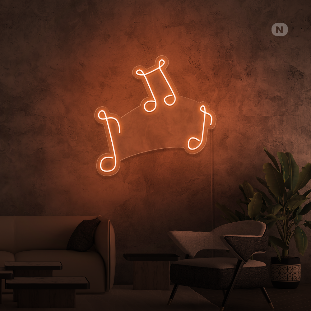 Neonskilt Musiknoter