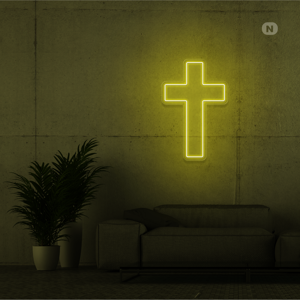 Neonskilt Kryds