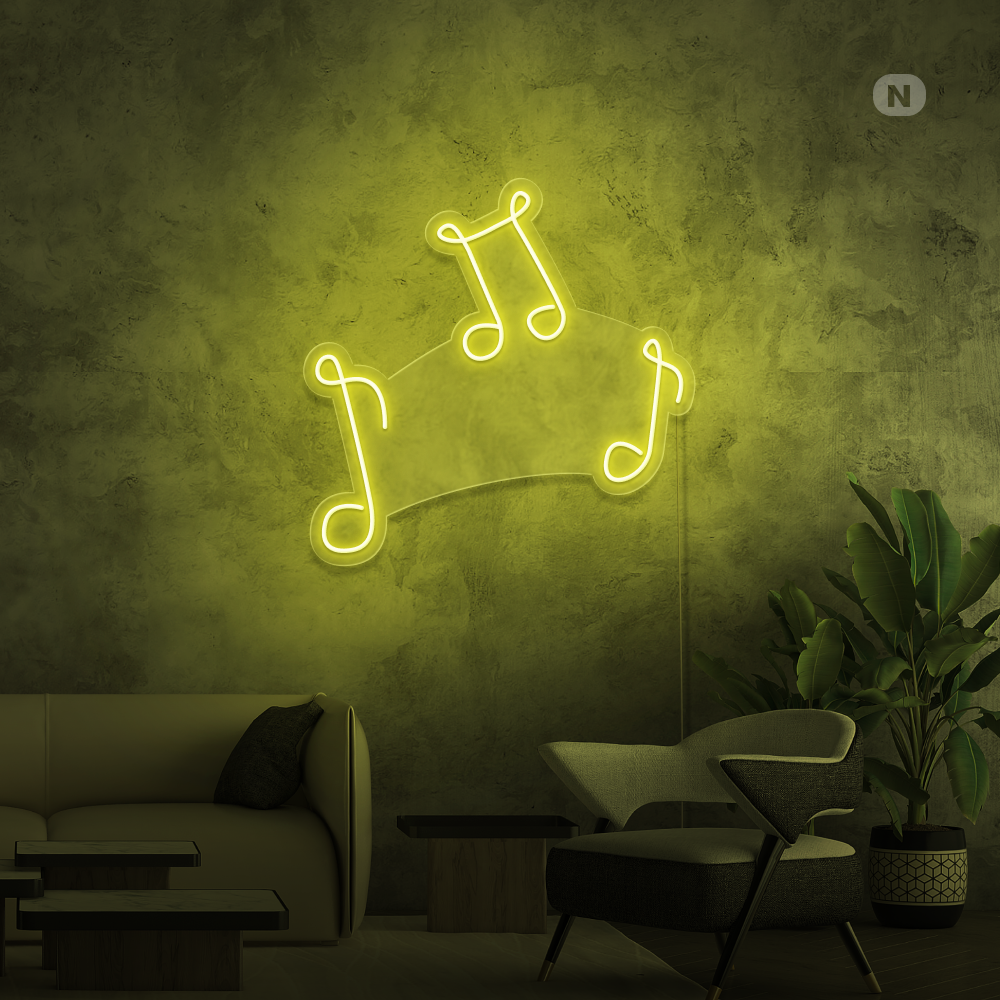 Neonskilt Musiknoter