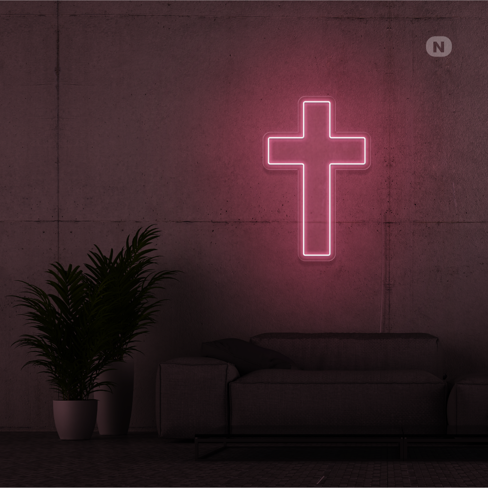 Neonskilt Kryds