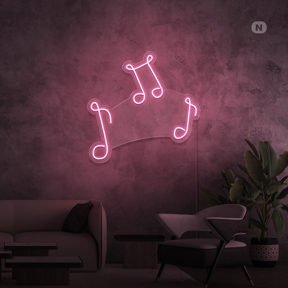 Neonskilt Musiknoter