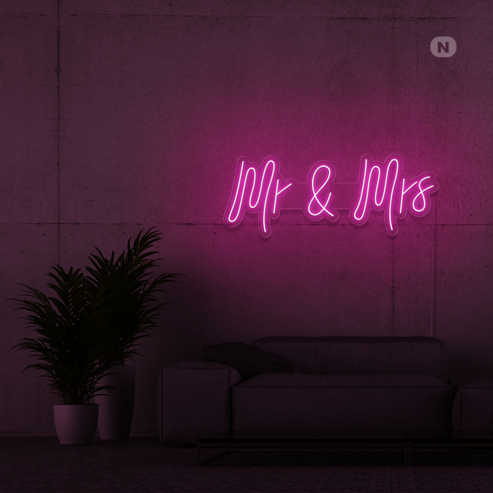 Neonskilt Mr & Mrs