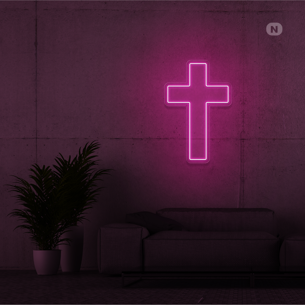 Neonskilt Kryds