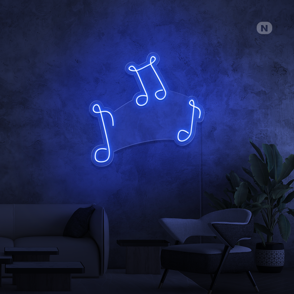 Neonskilt Musiknoter