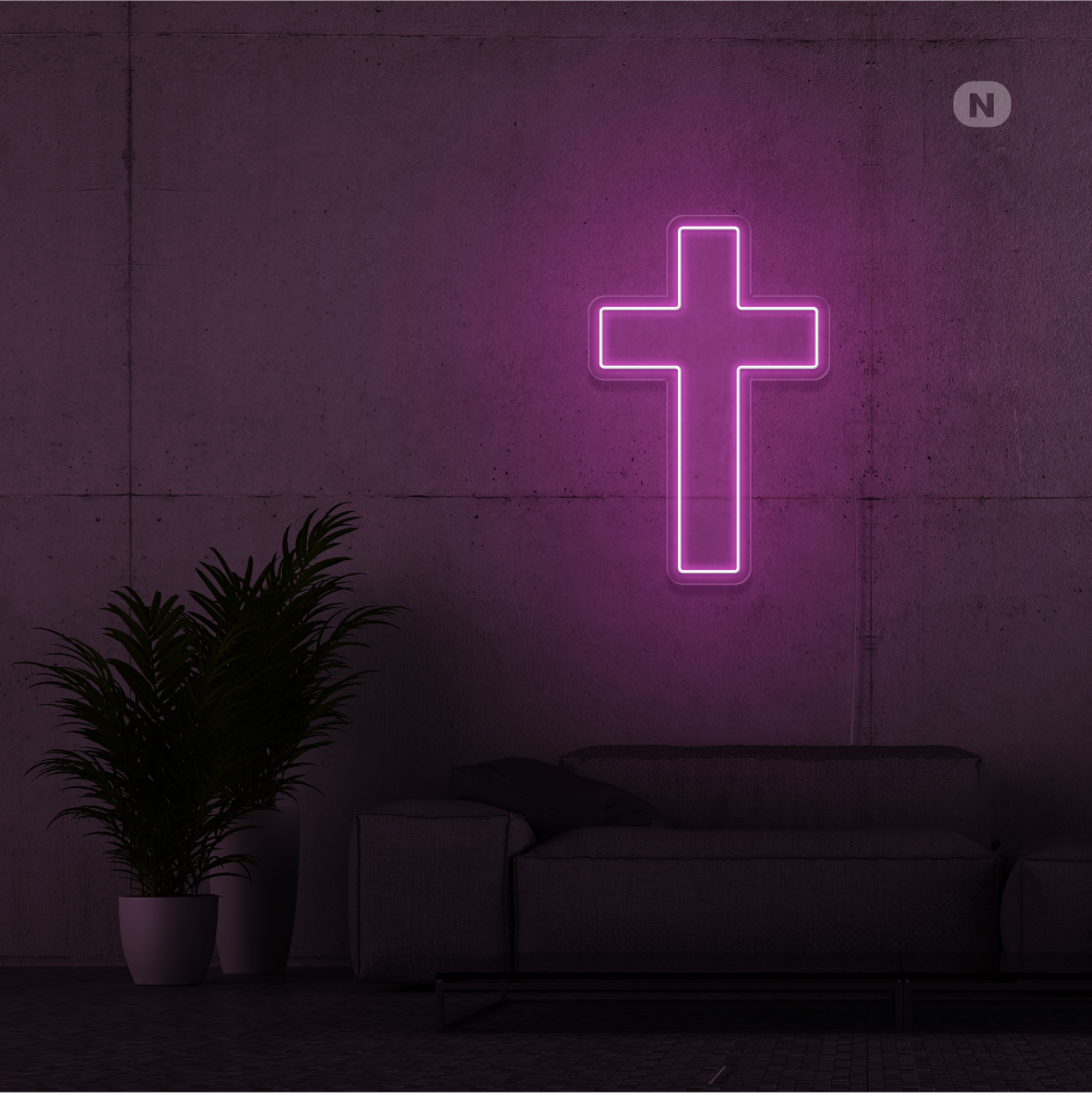 Neonskilt Kryds