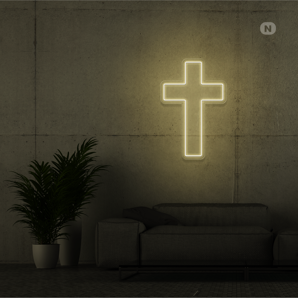 Neonskilt Kryds