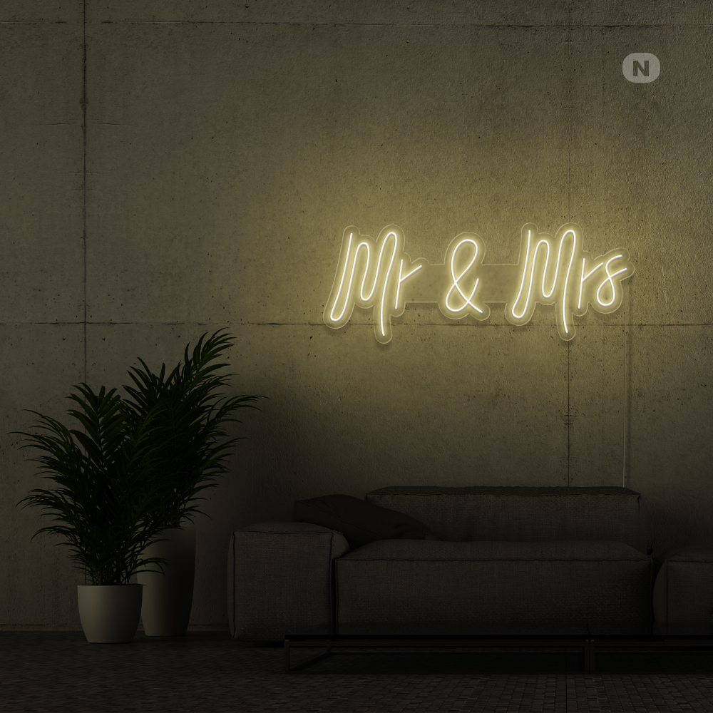 Neonskilt Mr & Mrs