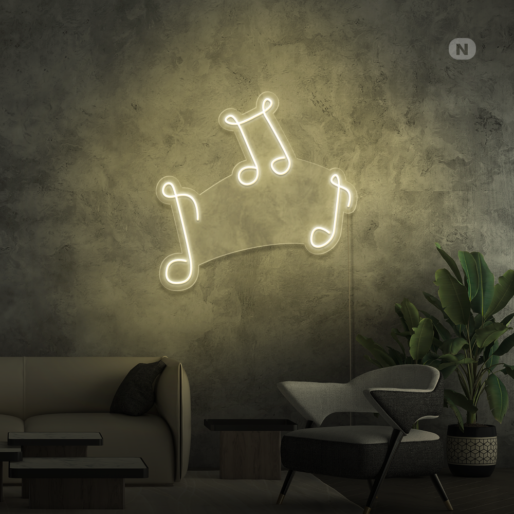 Neonskilt Musiknoter