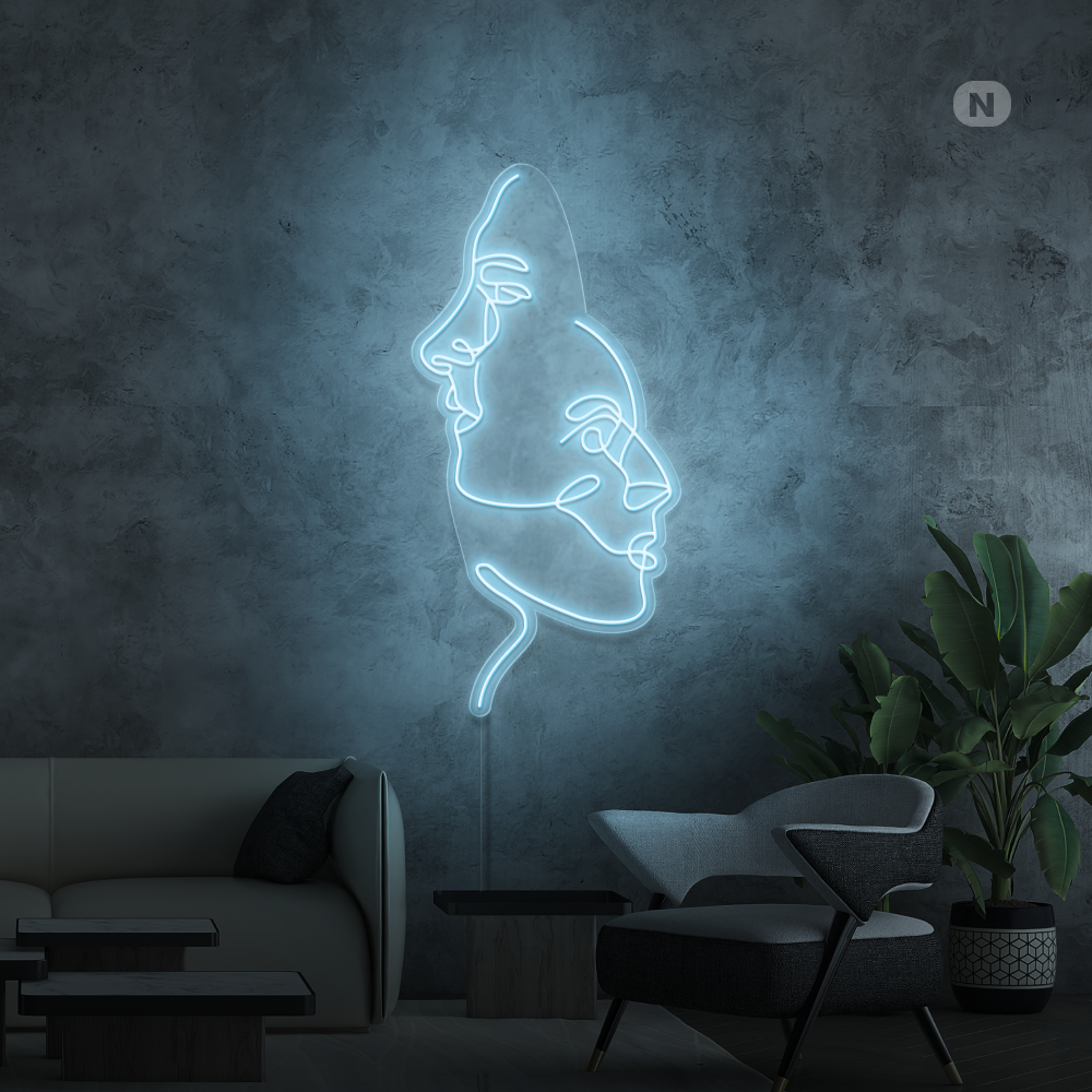 Neonskilt Ansigterne