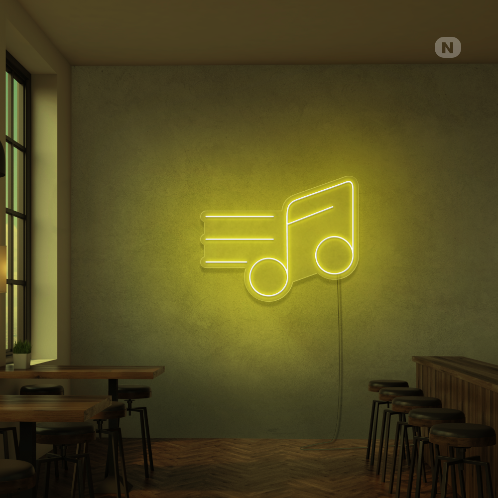 Neonskilt Musiknote