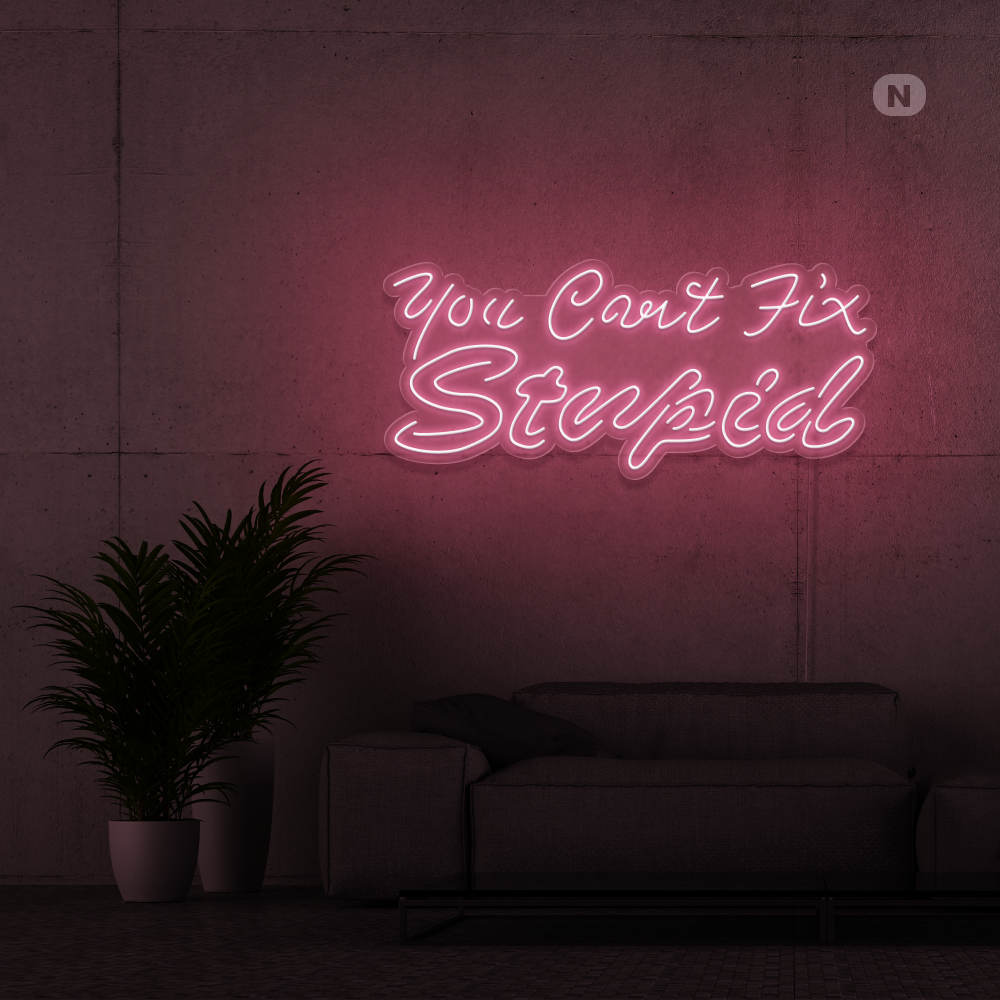 Neonskilt you can't fix stupid